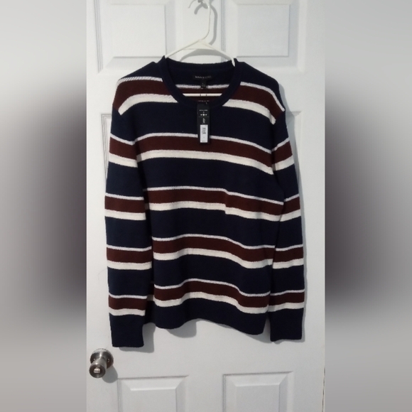 Banana Republic Blue and Brown Crewneck Sweater - Picture 1 of 3